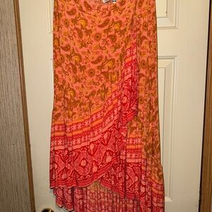 Rusty Dustty Bohemian Maxi Skirt - Orange and Yellow